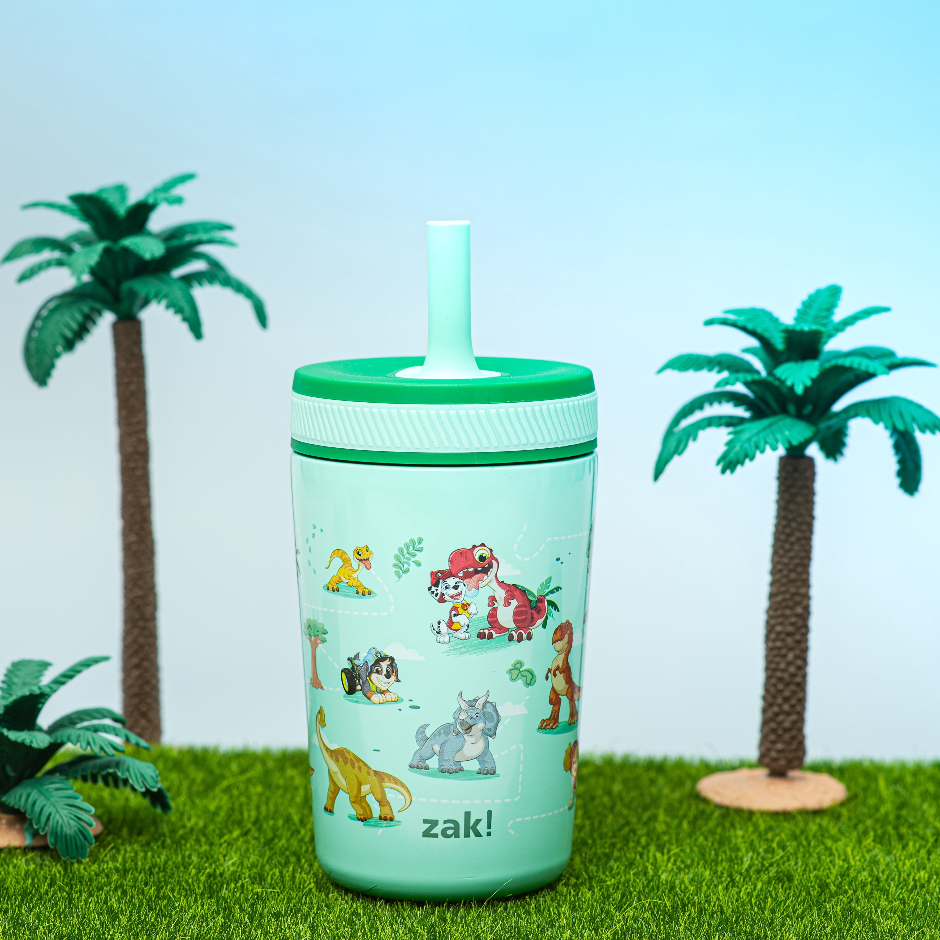 Zak Designs PAW Patrol: The Dino Movie Kelso Toddler Cups For Travel or Home, 12oz Vacuum Insulated Stainless Steel Sippy Cup With Leak-Proof Design, Perfect for Kids (Marshall, Skye, Rex)