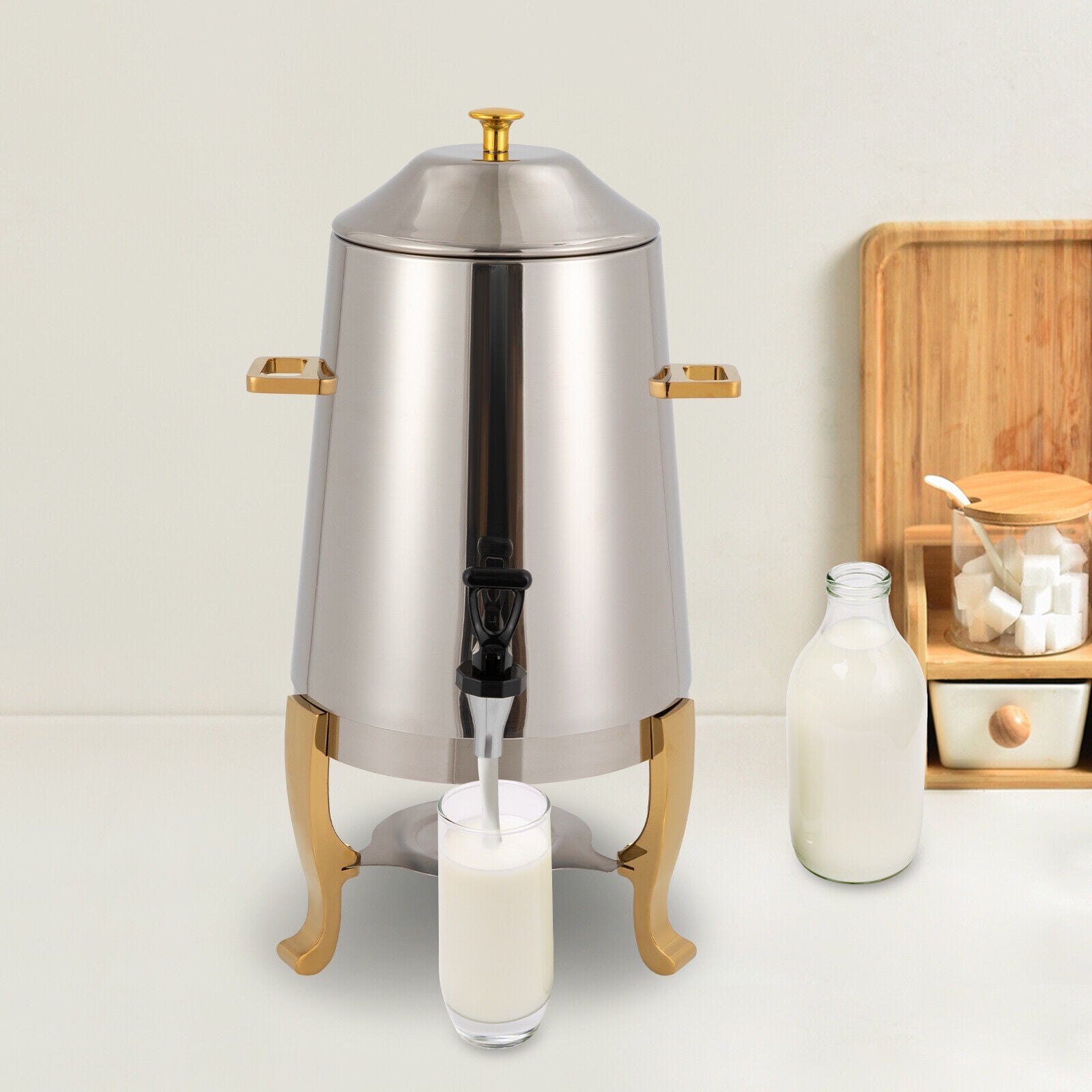 Miumaeov Hot Water Dispenser Stainless Steel Coffee Tea Chafer Urn Hot Chocolate Drink Beverage Dispenser with Faucet