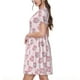 thumbnail image 2 of Fotbe Pink Disco Ball Vestido Largo de Moda para Mujer, Vestido Tipo Camiseta con Manga Corta y Estilo Casual a Rayas y Bloques de Color, 2 of 6