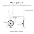 thumbnail image 3 of Rosec Jewels Natural Black Diamond Flower Pendant Necklace - Geometric Hexagon Necklace - AAA Quality - with Jewelry Box, 925 Sterling Silver, 3 of 9