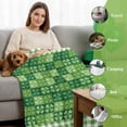 thumbnail image 6 of Throw Blanket Fleece Throw Blanket 50x80in, St. Patrick's Day Shamrock Plaid Soft Lightweight Bed Blankets Watercolor Lucky Shamrocks Fuzzy Couch Blankets for All Season, 6 of 9
