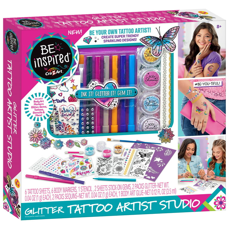 Shimmery Temporary Tattoo Pens for Kids, 4 Pack, Each Pack with 6 Tatt ·  Art Creativity