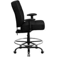thumbnail image 3 of HERCULES Series Big & Tall 400 lb. Rated Black Fabric Drafting Chair with Rectangular Back and Adjustable Arms, 3 of 9