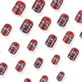thumbnail image 6 of 4th of July Press on Nails Short Square Independence Day Fake Nails Red Blue Fireworks Chrome False Nails Designs French Tip Acrylic Nails Patriotic Nail Full Cover Stick on Nails for Women 24 Pcs, 6 of 6
