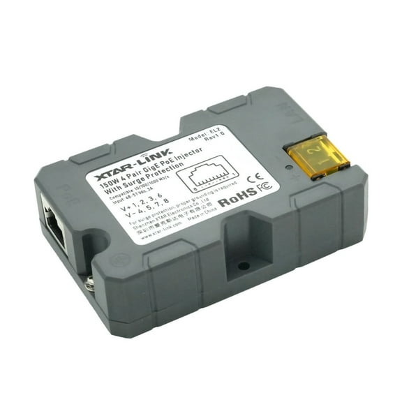 Starlink Gen 2 Passive PoE Injector 150W 48V with Surge & ESD Protection – Gigabit RJ45 Ethernet Power Supply for Dishy V2, RV, Boat, and Outdoor Installations
