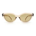 thumbnail image 5 of Womens Retro Classic Minimal Mod Thick Plastic Cat Eye Sunglasses All Beige, 5 of 8