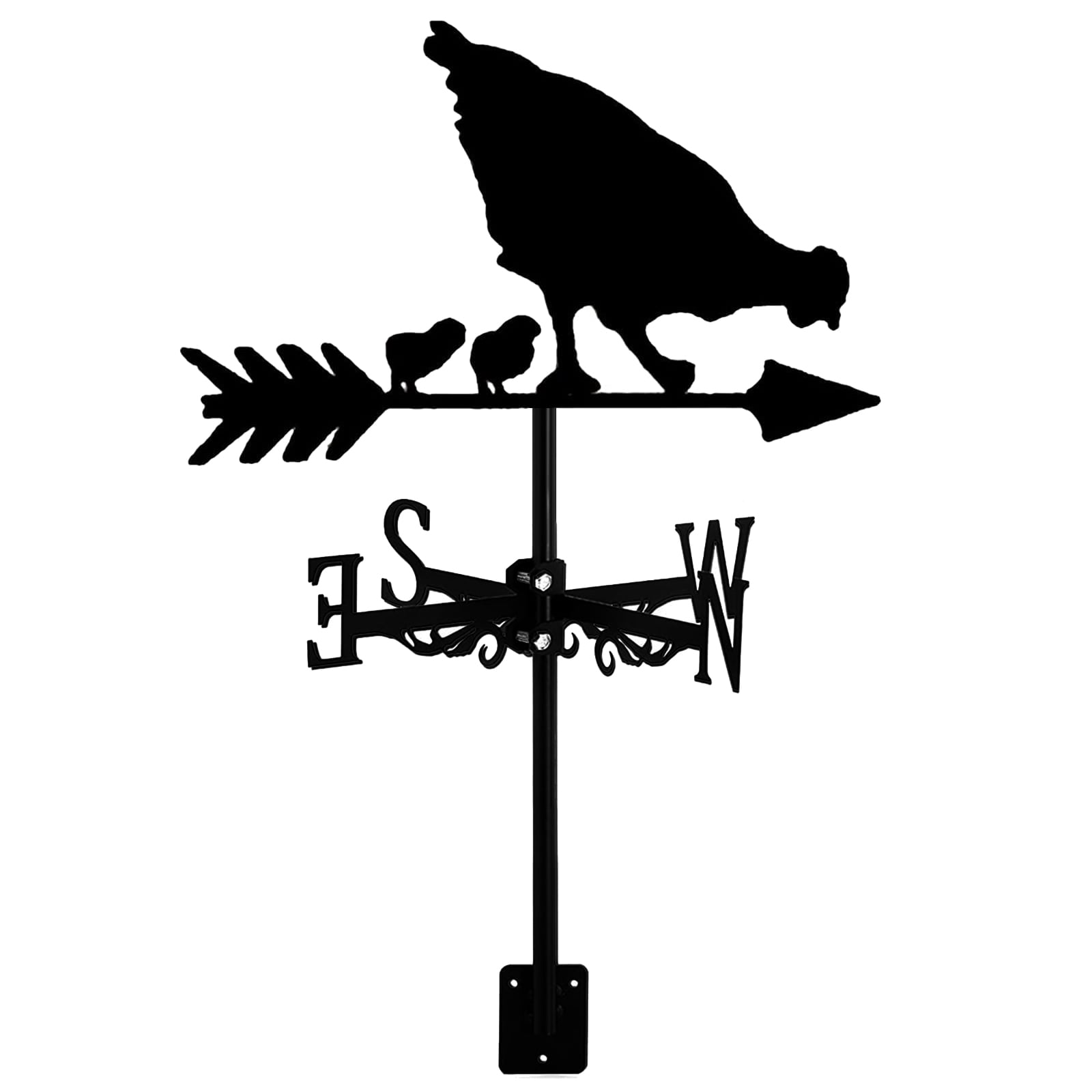 Hen and Chicks Weather Vane - Retro Hen Weathervane Silhouette