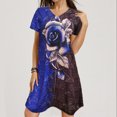 thumbnail image 2 of Fridja Femmes Plus-Size Été Casual Manches Courtes O-Cou Impression Mini Robe, 2 of 6