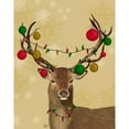 thumbnail image 3 of Fab Funky 20x24 Black Modern Framed Museum Art Print Titled - Stag and Baubles, 3 of 5