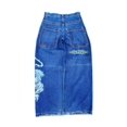 thumbnail image 1 of Pantalones vaqueros unisex estilo hip-hop gótico urbano de talle alto y corte holgado con diseños rasgados y bordados for hombre y mujer, 1 of 4