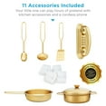 thumbnail image 5 of Best Choice Products Pretend Play Kitchen Wooden Toy Set for Kids w/ Telephone, Utensils, Oven, Microwave - Cream, 5 of 8