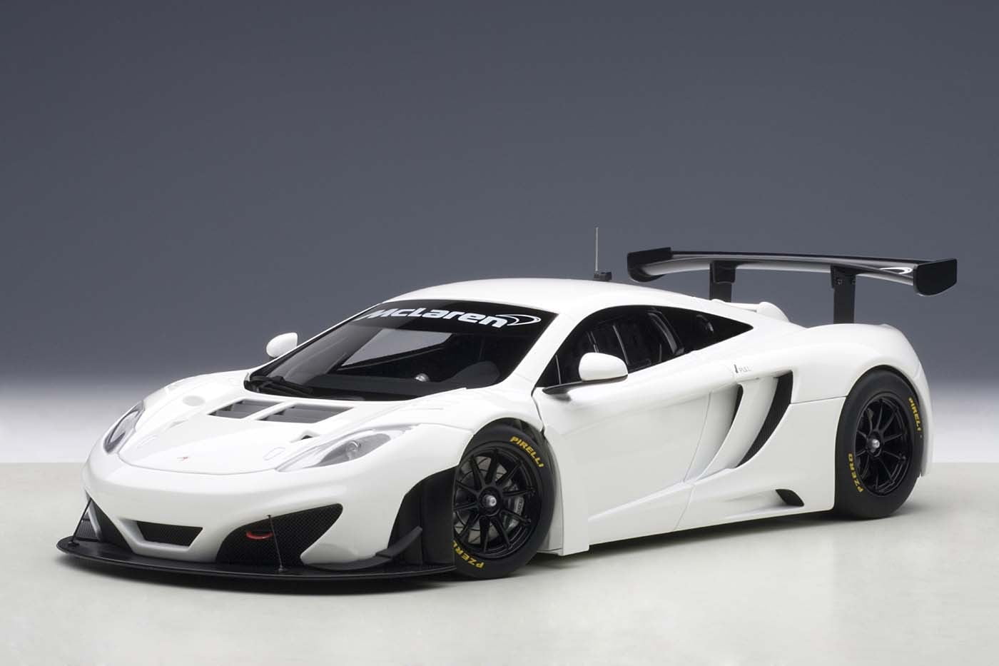 McLaren P1 GTR Gloss White with Red Stripes 1/18 Model Car by 