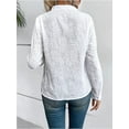 thumbnail image 6 of Women'S Crochet Embroidery Eyelet Tops Shirt Blouse Boho Long Sleeve Button Front Blouse White XL, 6 of 7