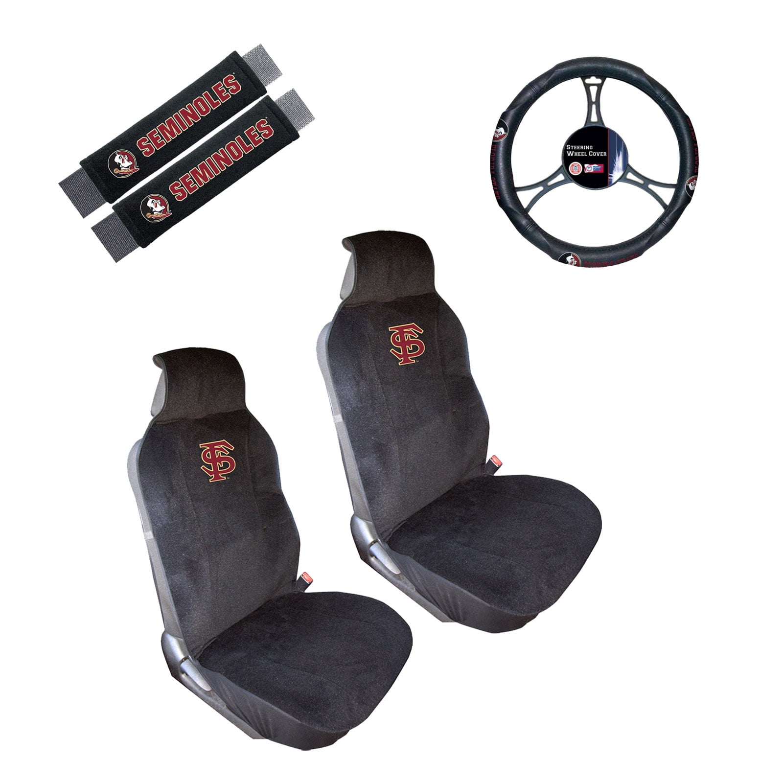 Florida State Seminoles 2 Seat Covers And Shoulder Pads With Florida State Seminoles 2 Seat Covers And Shoulder Pads With Wheel Cover