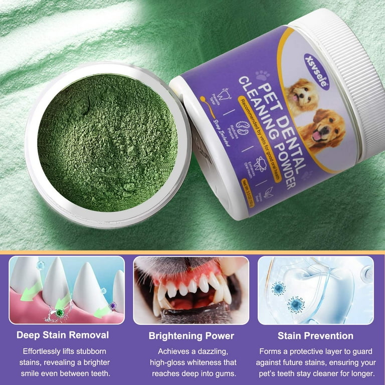 Xsvseie Pet Dental Cleaning Powder, Reduces Teeth Stains