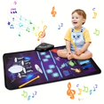 thumbnail image 3 of QJUHUNG 2-in-1 Music Learning Toy  with Drum Set + Piano Mat  Colorful Musical Instrument Blanket with Built-in 8 Musical Instrument Sounds and 13 Piano Keys  Suitable for Youngsters over, 3 of 7