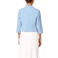 thumbnail image 3 of INSPIRE CHIC Women's Collarless Blazer Open Front Short Sleeve Evening Formal Cardigan Jacket S Light Blue, 3 of 6