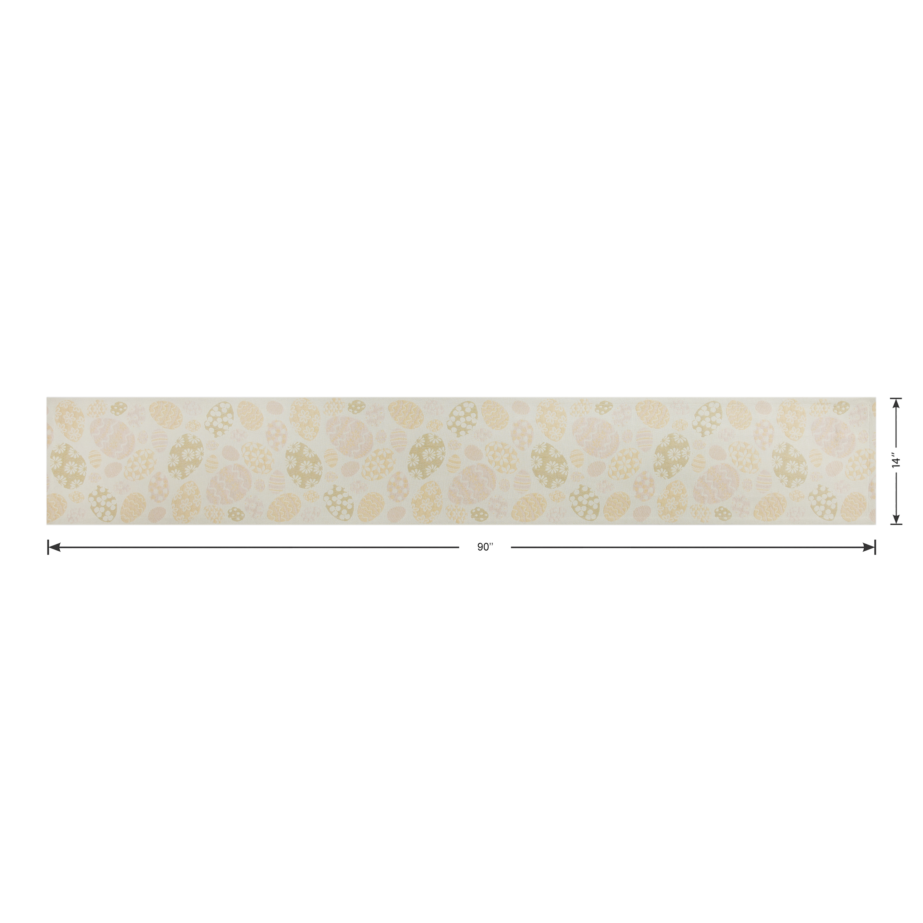 Easter Egg Table Runner - 14" x 90" - 100% Cotton, Multi-color