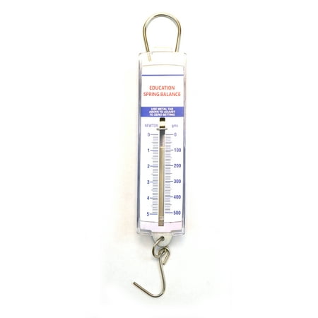 - Premium Spring Balance, 0-500g / 0-5N - High Resolution, Dual Transparent Scale, Newtons & Grams - Zero Calibration Capability - Acrylic Body, Superior Quality & Finish - Eisco Labs