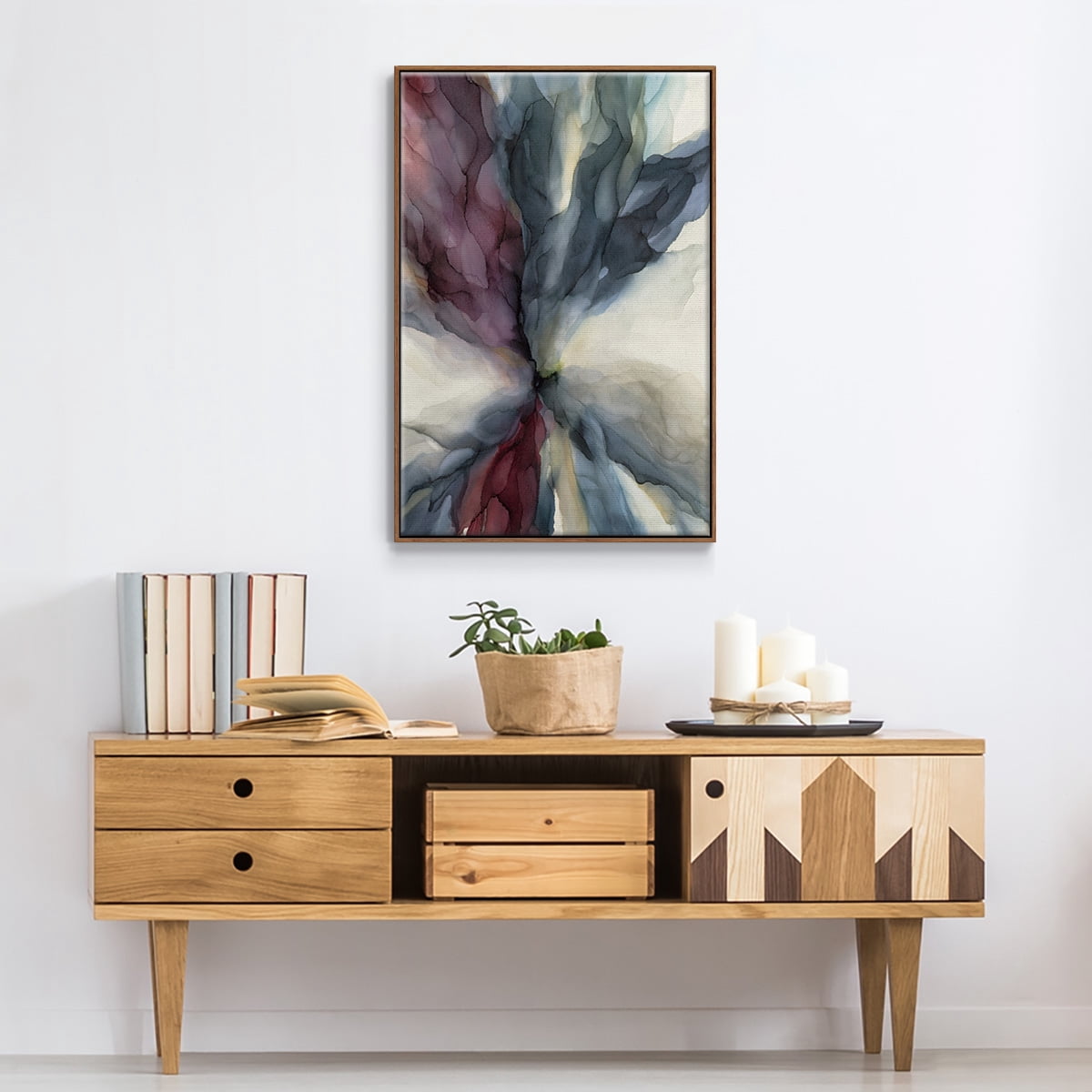 Untitled Framed Premium Gallery Wrapped Canvas - Ready to Hang - 17 x 25 - Walnut Floating Frame