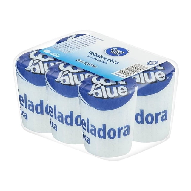Veladora Great Value chica 6 pzas