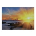 thumbnail image 1 of Beach Cutting Board, Colorful Sunset Romance in the Sky at Tropic Fantasy Landscape Print, Decorative Tempered Glass Cutting and Serving Board, Small Size, Orange Blue, by Ambesonne, 1 of 1