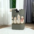 thumbnail image 6 of Yayeee Freestanding Laundry Hamper with Handle Collapsible Large Storage Basket for Clothes, Gray Snowmen, 6 of 7