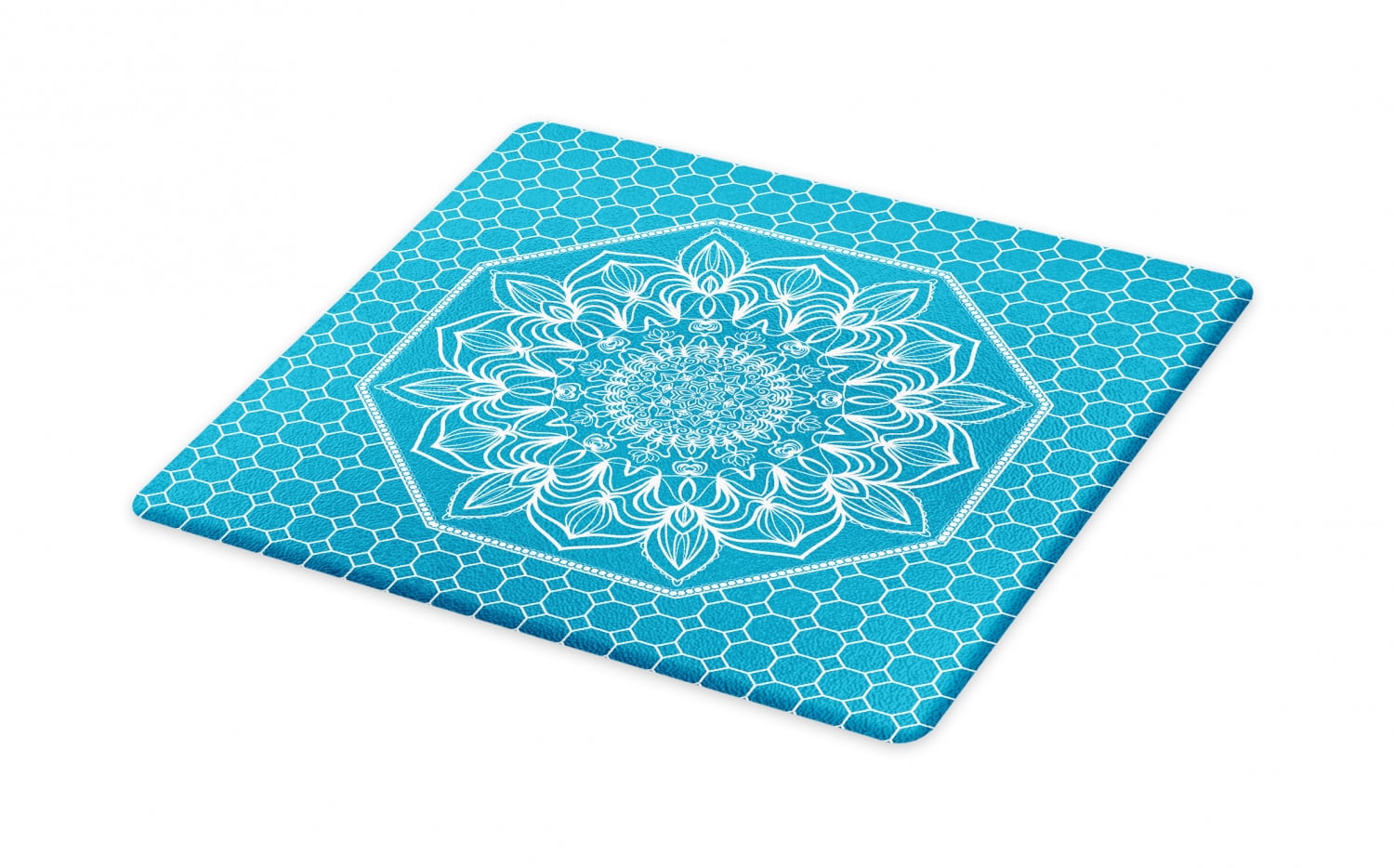 Blue Mandala Cutting Board, Geometric Motifs Floral Inspired Ethnic