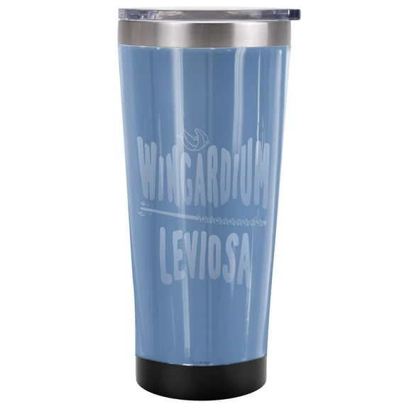 Harry Potter Official The Hogwarts School 20 oz Blue Travel Tumbler, Stainless Steel, Vacuum Insulated with Leak Resistant Slide-Lock Lid