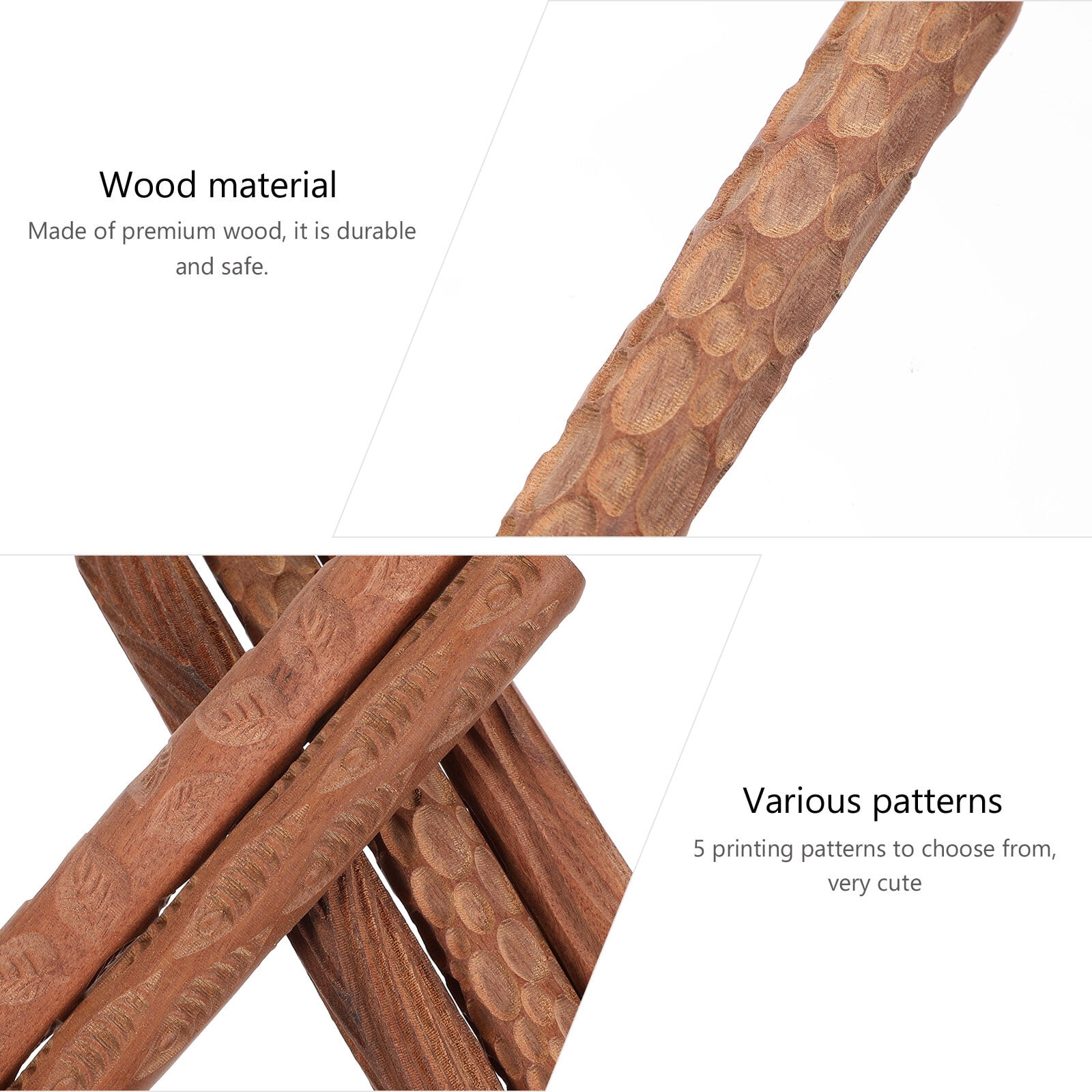 WORGEOUS 5-Piece Pottery Tool Set with Printed Mud Boards, Reusable Clay Sculpting Tools 11.7x1.2CM for Ceramic Art