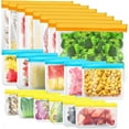 thumbnail image 1 of 20 bolsas reutilizables para almacenamiento, sin BPA, para congelador, para sándwich, de silicona, a prueba de fugas, para viajes., 1 of 5