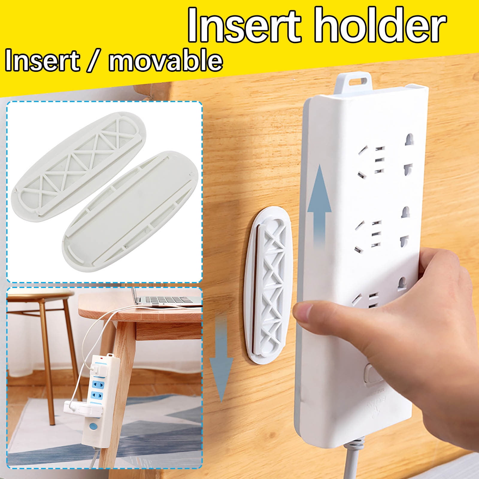Dream Lifestyle Adhesive Power Strip Holder Wall Mount Power Outlet Strip  Holder Sticker Fixer, Mount Punch Free Cable Management, Plug Socket  Catcher Holder Router Manager Wire Clip Storage 