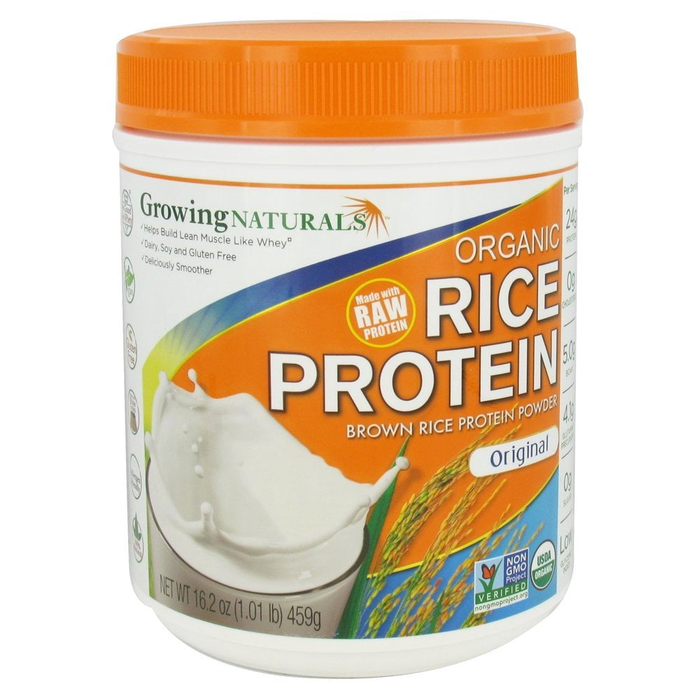 Growing Naturals Organic Rice Protein Powder, Original, 24g Protein, 1