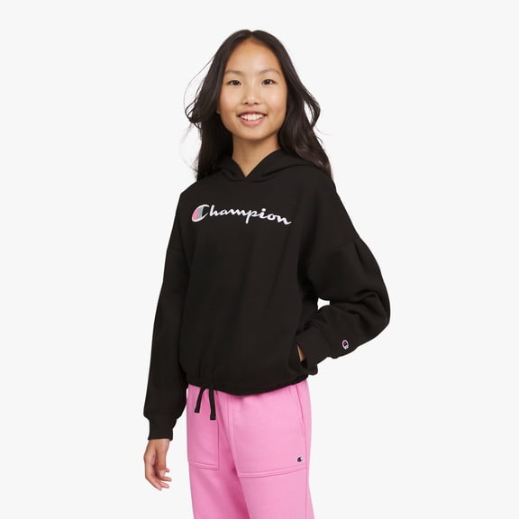 Champion Girls Pullover Fleece Hoodie - Black - Size Medium