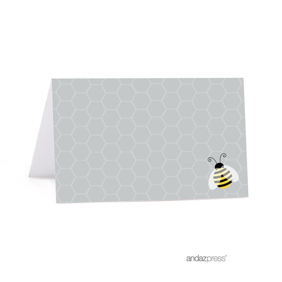 Koyal Wholesale Mama to Bee Bumblebee Gender Neutral Baby Shower Table Tent Place Cards 20-Pack
