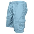 thumbnail image 5 of Cargo Shorts for Men Relaxed Fit Fishing Chino Shorts with Pockets Knee Length Summer Casual Work Bermudas,Sky Blue,L, 5 of 8