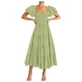 thumbnail image 1 of WILLBEST Robes d'Été Femmes Tendance 2025 Robe Décontractée Femmes Épaules Dénudées Manches à Volants Idéale pour Activités Extérieures et Fêtes, 1 of 6