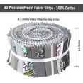 thumbnail image 6 of Soimoi 40Pcs Block Print Cotton Precut Fabrics For Quilting Craft Strips 2.5x42inches Jelly Roll - Black, 6 of 9