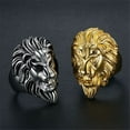 thumbnail image 4 of Lovelords Hot Sale Men's Ring 14K Yellow Gold Lion Head Rings For Men Male Punk Rock Animal Jewelry, 4 of 6