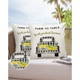 thumbnail image 6 of Pack of 2 Outdoor Pillow Covers, FARM TO TABLE PICKED LEMONS Lattice Truck Waterproof Square Throw Pillowcase Cushion Decorative Pillow Covers for Couch Patio Tent, 18x18 in, 6 of 6