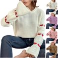 thumbnail image 2 of Utoimkio Women's Fall Oversized Sweater Lantern Sleeve Crew Neck Knit Pullover Tops Dressy Blouse 2025 Casual Winter Outfits, 2 of 7