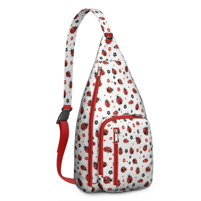 Sac à Bandoulière Imprimé Coccinelle de Dessin Animé - Sac à Bandoulière à Pois Rouges et Noirs Ludiques, Sac Léger et Tendance pour Magasinage et Photographie
