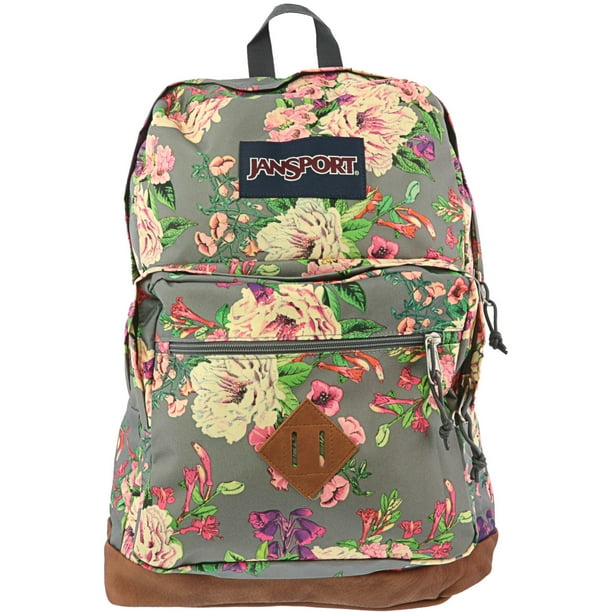 JanSport Jansport City View Polyester Backpack Grey Bouquet Floral