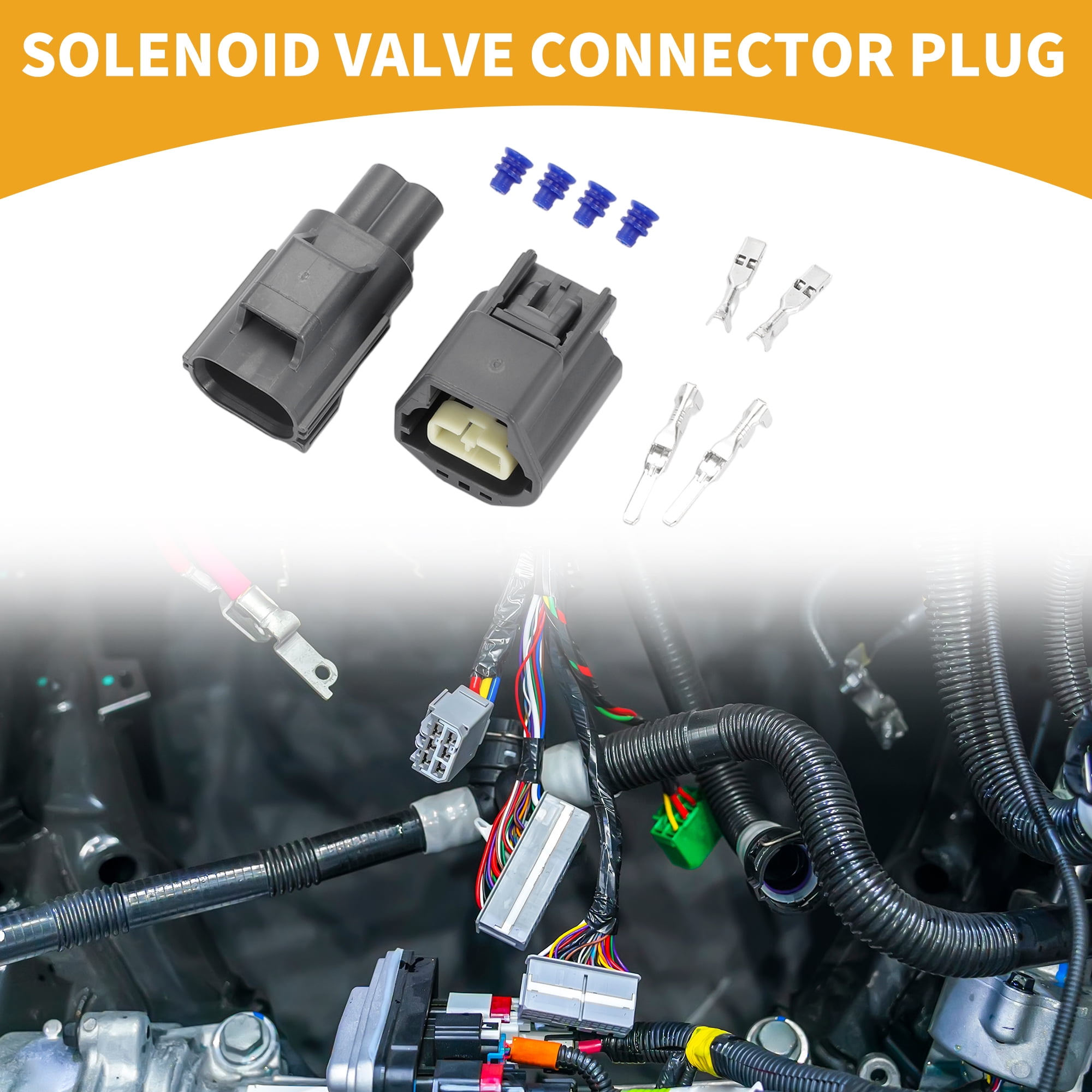 Unique Bargains 2 Pin Solenoid Valve Connector Plug - Car Terminal Connector for Toyota