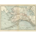 thumbnail image 2 of Art.com Map of Alaska. United States. Inset Maps of Sitka, and Aleutian Islands Stretched Canvas Print Wall Art by Encyclopaedia Britannica, 32" x 24", 2 of 4