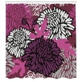 thumbnail image 3 of Ambesonne Dahlia Shower Curtain, Large Floral Petals Bud, 69"Wx75"L, Pale Pink Eggplant White, 3 of 3
