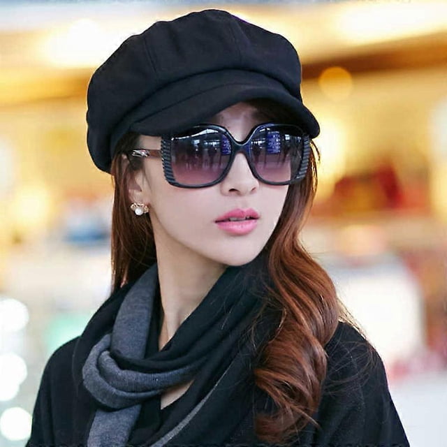 Gorro de mujer, boina francesa, gorro de lana cálido, gorro de vendedor de periódicos, gorro plano, gorro de invierno, gorro de mujer, gorro octogonal.