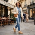 thumbnail image 3 of BLISSFUL STEP Women's Platform Micro Boots Pull on Flat Shoes Fluffy Snow Boots Camel 7, 3 of 5