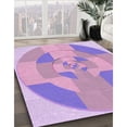 thumbnail image 2 of Ahgly Company Indoor Square Patterned Pastel Purple Pink Area Rugs, 6' Square, 2 of 6