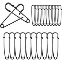 AIGIA 20 Pcs Large Safety Pins 4" 10Pcs & 3" 10Pcs Heavy Duty Blanket Pins Large Safety Pins for Clothes Leather Canvas Blankets Crafts Skirts(Black)
